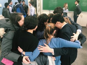 2019 Ethics Bowl huddle